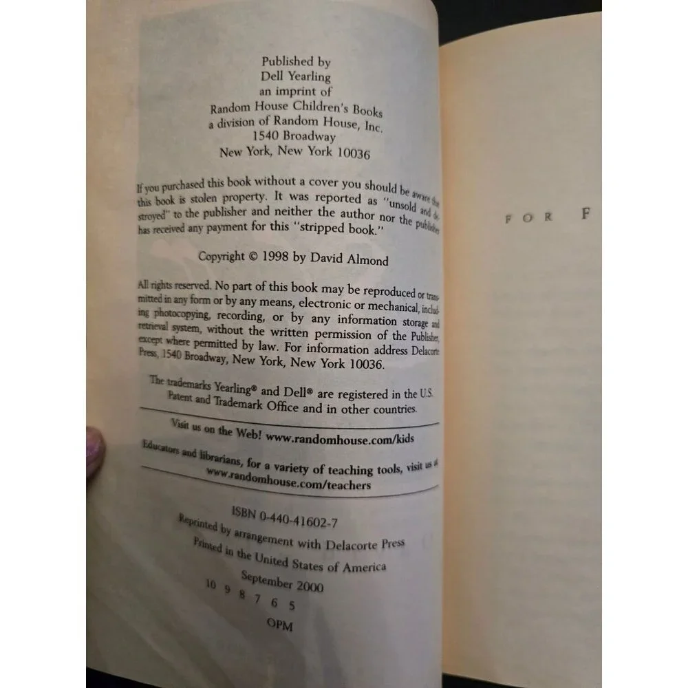 Skellig by David Almond Vintage Paperback